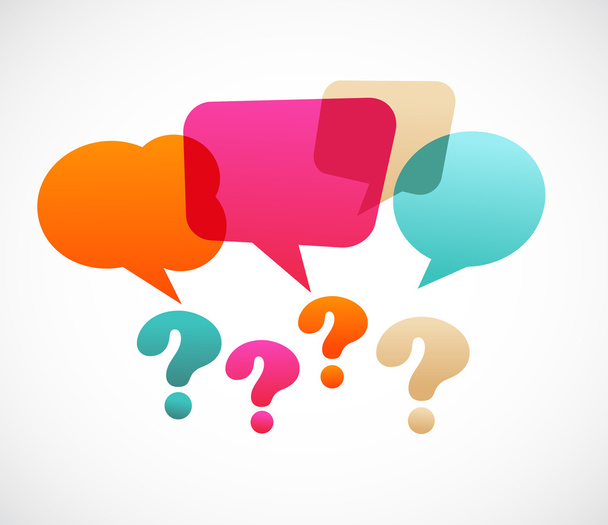Question mark with speech bubles - Vector, Image
