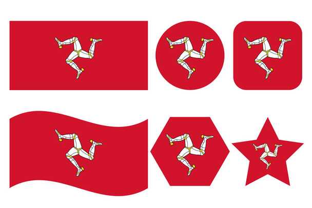 Bandera de Isla de Mann ilustración sencilla para el día de la independencia o la elección - Vector, Imagen