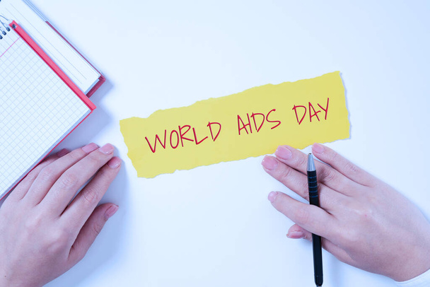 Konzeptionelle Ausstellung Welt-Aids-Tag am 1. Dezember zur Sensibilisierung für AIDS, Internet-Konzept am 1. Dezember zur Sensibilisierung für AIDS - Foto, Bild