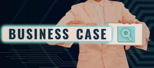 Tekstin näyttäminen Business Case, Internet Concept Proposition Sitoumus Sanallinen esittely Uusi tehtävä - Valokuva, kuva