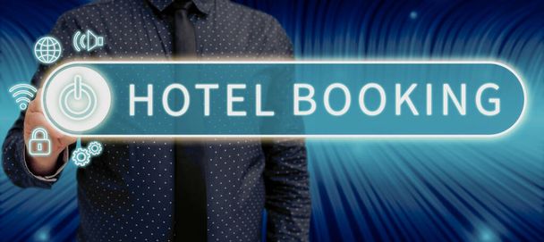 Kézírás szöveg Hotel Booking, Word for Online foglalás Presidential Suite De Luxe Hospitality - Fotó, kép