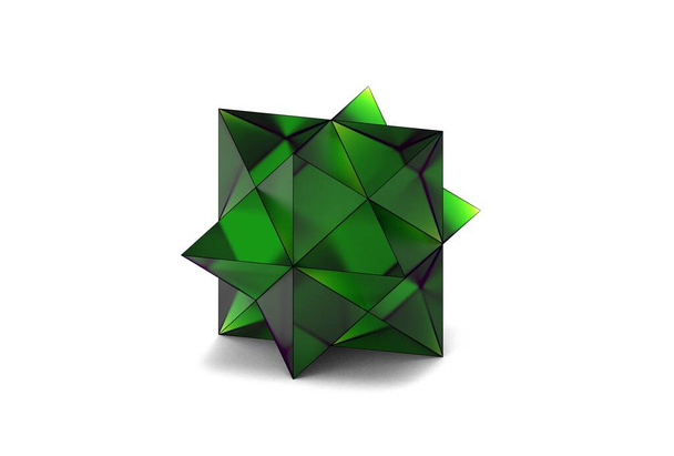 3D illustration of STELLATED RHOMBIC DODECAHEDRON isolated - Fotografie, Obrázek