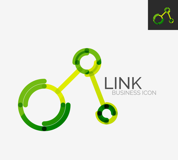 最低限のライン デザイン ロゴ、接続アイコン - ベクター画像