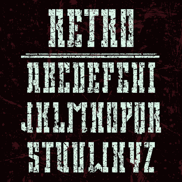 Στένσιλ-πλάκα τολμηρό serif γραμματοσειρά στο δυτικό στυλ  - Διάνυσμα, εικόνα