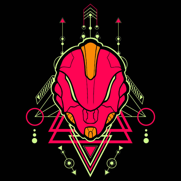 Cyber Head Illusztráció lehet használni a poszter tervezés és a játék logó - Vektor, kép