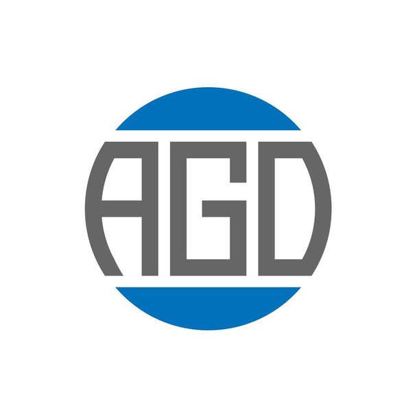 Σχεδιασμός λογότυπου γραμμάτων AGO σε λευκό φόντο. AGO δημιουργικά αρχικά κύκλο έννοια λογότυπο. Σχεδιασμός γραμμάτων AGO. - Διάνυσμα, εικόνα