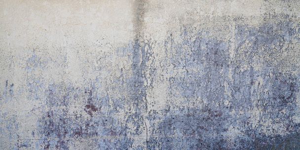 background wall facade of ancient building in gray blue cement worn crepis and old grey weathered - Photo, Image