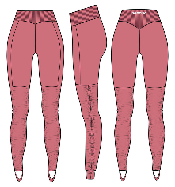 LEGGINGS pants fashion flat sketch template - Buy this stock
