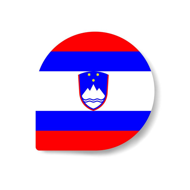 Σλοβενία πτώση εικονίδιο σημαία με σκιά σε λευκό φόντο. - Φωτογραφία, εικόνα