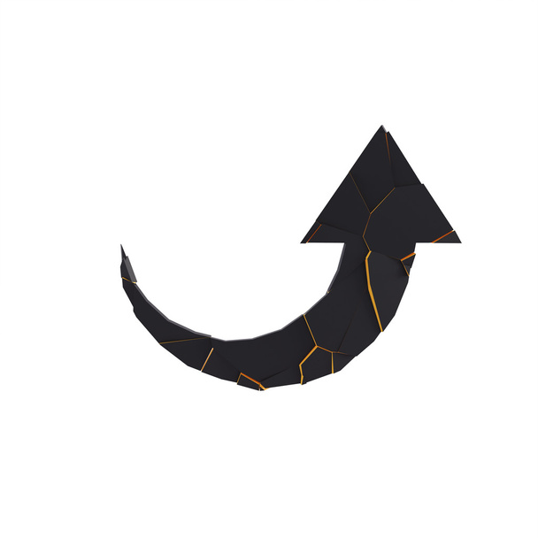 Pointeur flèche cassée noire avec réflexion
 - Photo, image