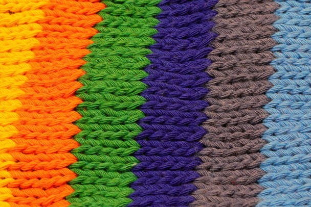 background of handmade fabric with the colors of the rainbow - Photo, Image