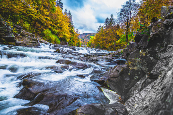 Yaremche waterfall, Prut mountain river in the Carpathians. Ukraine - Photo, Image