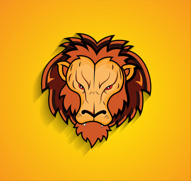 Angry Lion Face Mascot - Vetor, Imagem