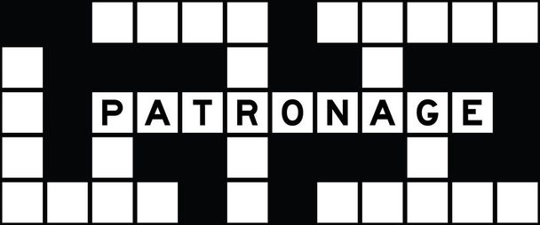 Alfabeto letra em palavra patrocínio em palavras cruzadas puzzle fundo - Vetor, Imagem