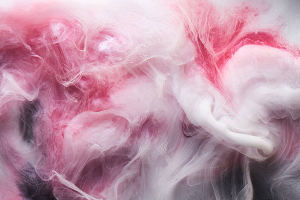 Pink abstract background, luxury smoke, acrylic paint underwater explosion, cosmic swirling ink - Photo, Image