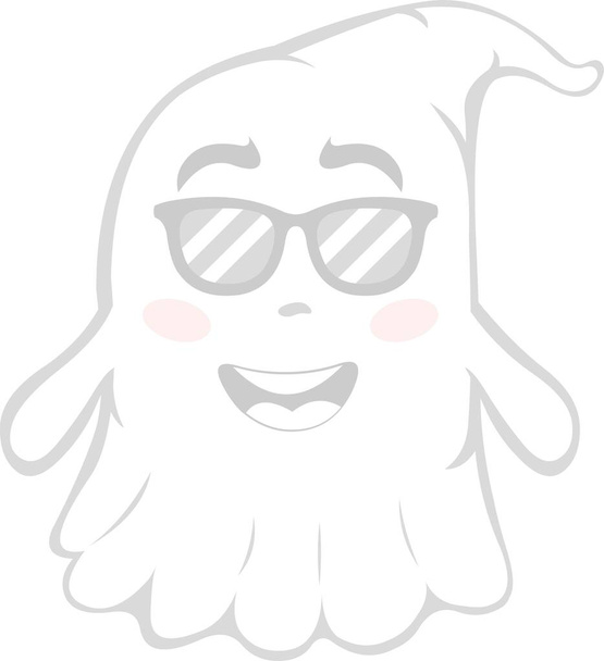 Vector illustration of a cartoon ghost with sunglasses - Vector, Image