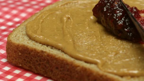 Peanut butter and jelly sandwich - Footage, Video