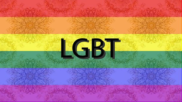 φόντο με πολύχρωμη σημαία. Η σημαία των ΛΟΑΤ. Ουράνιο τόξο. - Φωτογραφία, εικόνα