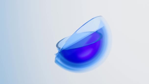 Transparant glas met kleurverloop, 3d weergave. - Video