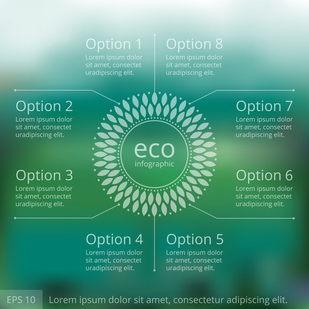 Vector web and mobile eco template with infographic for design - Вектор, зображення