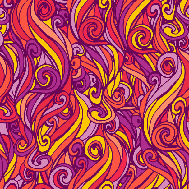 abstrakte nahtlose abstrakte handgezeichnete Muster mit Wellen - Vektor, Bild