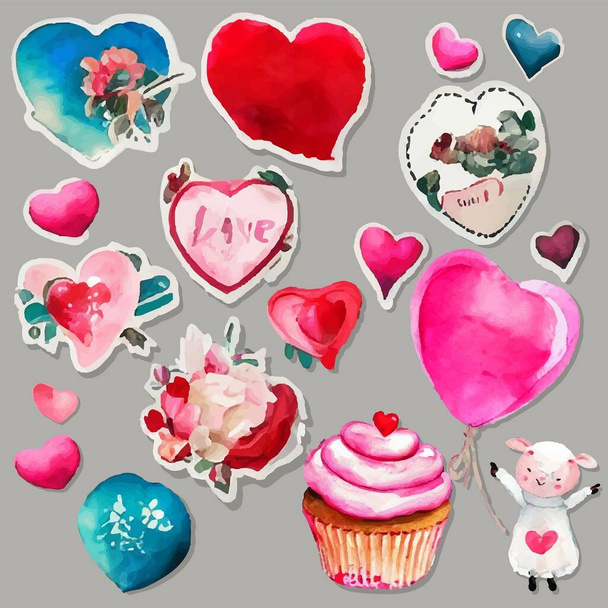 Seamless Valentine`s day pattern with romantic elements. - Vector, Image