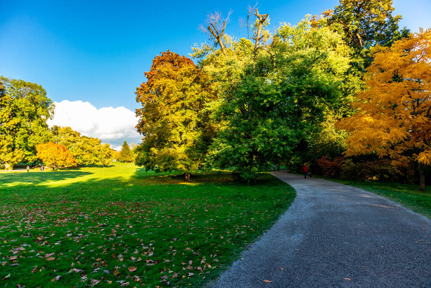 Φθινόπωρο με τα πόδια μέσα από την όμορφη Bergpark Kassel Wilhelmshe - Έσση - Γερμανία - Φωτογραφία, εικόνα