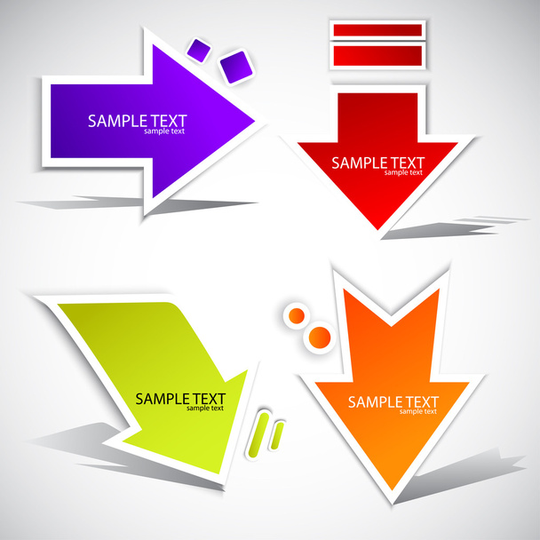 Colorful paper arrow for speech - Vector, Image