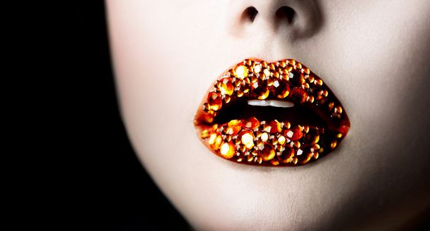 Lips with Gemstones. - Fotografie, Obrázek