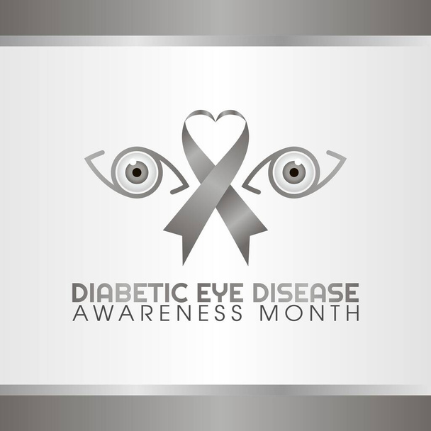 векторная графика месяца осведомленности о диабетических заболеваниях глаз хорошо подходит для празднования месяца осведомленности о диабетических заболеваниях глаз. плоский дизайн. Плоская иллюстрация для листовок. - Вектор,изображение