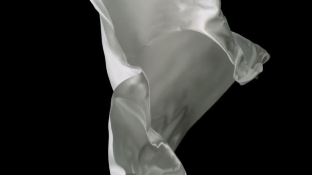 Białe tkaniny płynące w powietrzu - Materiał filmowy, wideo
