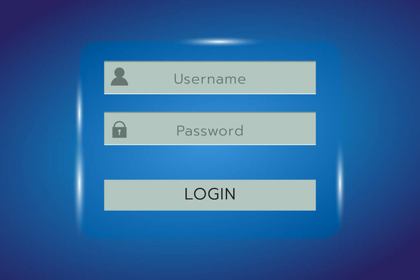 Login form menu with simple line icons. Low poly background. Website element for your web design - Vector, afbeelding