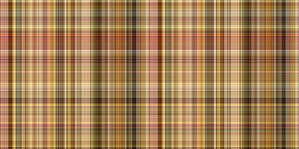 Woodland brown tartan seamless border textile. Tonal autumnal forest plaid with organic texture. banner of orange stripe for rough washi tape - Foto, Imagem