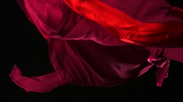 Przepływające czerwone i purpurowe tkaniny - Materiał filmowy, wideo