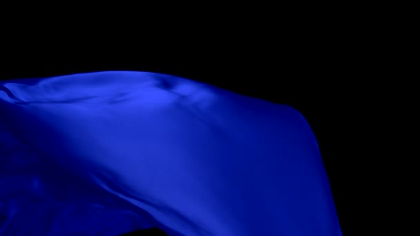 blauer Stoff, der in der Luft fließt - Filmmaterial, Video