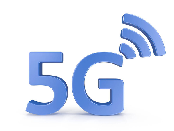 5G Connection Symbol , This is a 3d rendered computer generated image. Isolated on white. - Φωτογραφία, εικόνα