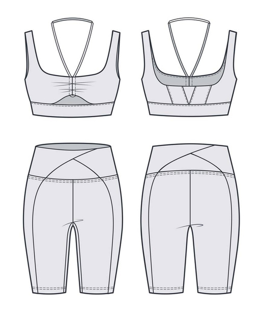 Training Bra Lingerie Technical Fashion Illustration with Bow