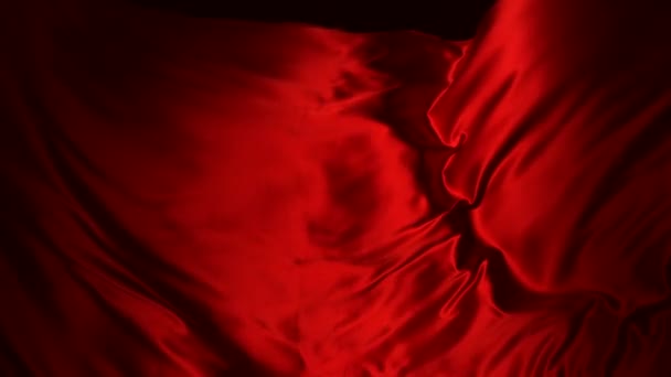 Czerwony tkaniny jedwabne pływające - Materiał filmowy, wideo