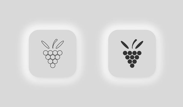 Grapes icon. Blue, green and white fruits illustration symbol. Sign nature wine vector. - Vector, Image