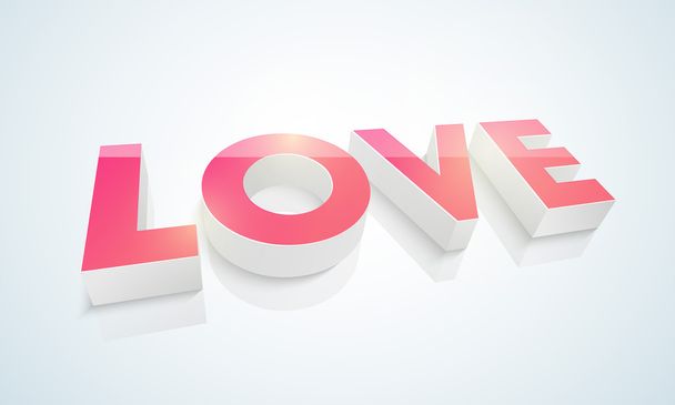 3D text for Happy Valentine's Day celebrations. - Вектор, зображення