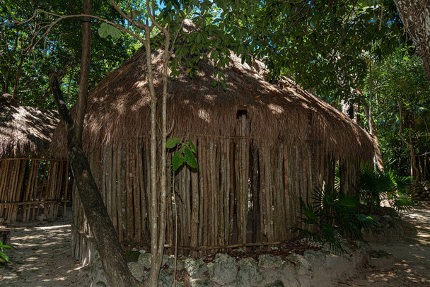 Oude Maya palapa in de Mexicaanse jungle - Foto, afbeelding