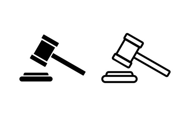 Вектор значков молотка для веб и мобильного приложения. судья молоток знак и символ. икона права. аукционный молоток - Вектор,изображение