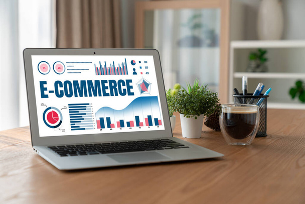 Az e-commerce adatszoftver modish műszerfal értékesítési elemzés az online kiskereskedelmi üzleti - Fotó, kép