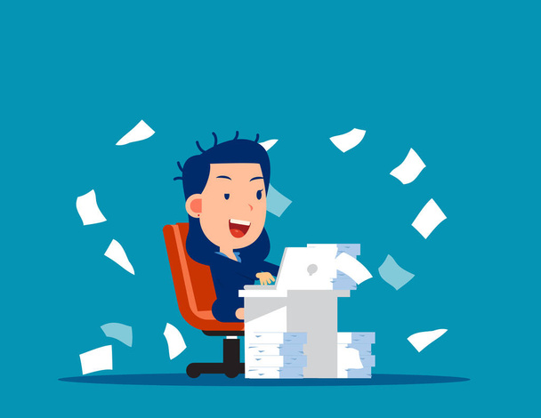 Office worker with documents are scattered. Business vector illustration - Vektor, kép