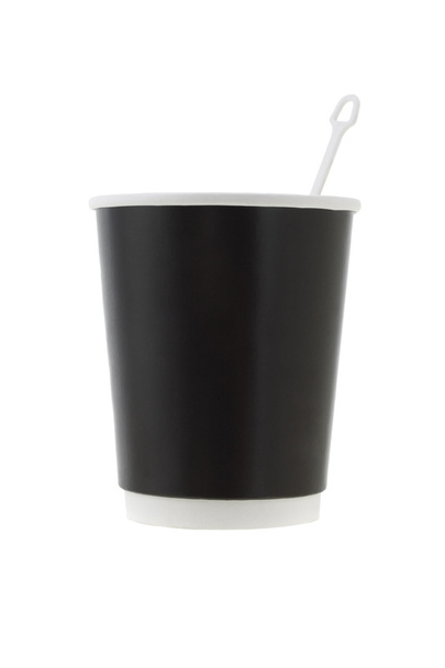 φλιτζάνι μαύρο καφέ με αναδευτήρα - Φωτογραφία, εικόνα