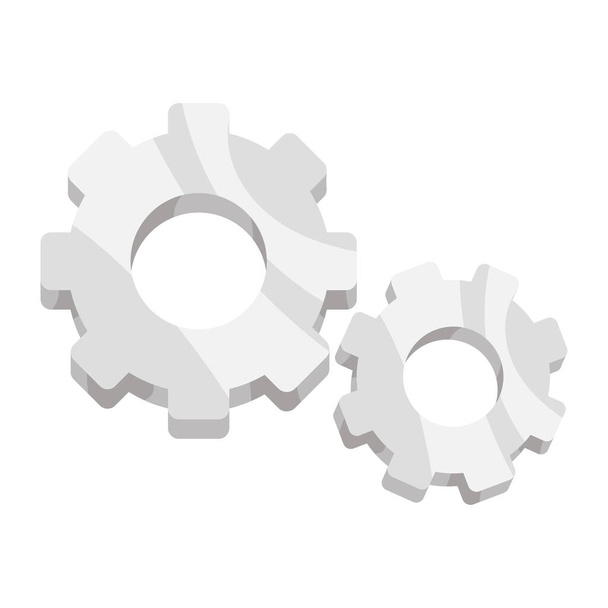 gears cogs setting machine icon - Vector, Image