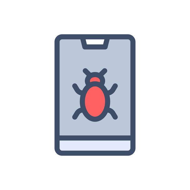 Bug Mobile Vektor Illustration auf einem transparenten Hintergrund. Premium-Qualität Symbole. Schlagsymbol für Konzept und Grafik-Design. - Vektor, Bild