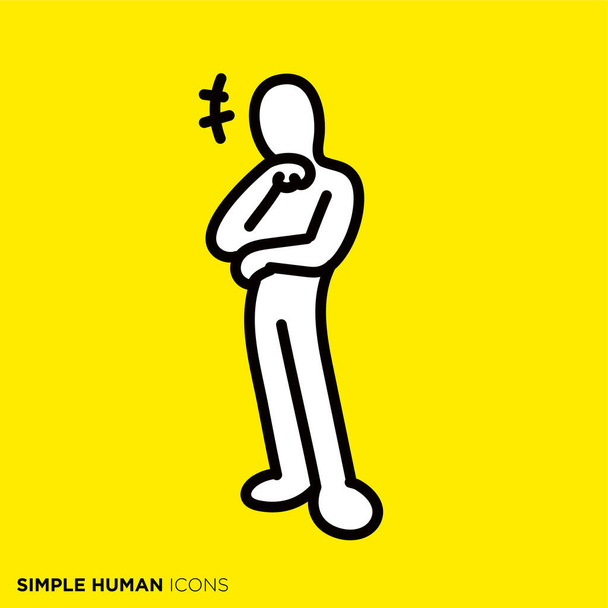 Semplice serie di icone umane "Persona ridente" - Vettoriali, immagini