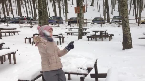dziewczyny na śniegu - Materiał filmowy, wideo