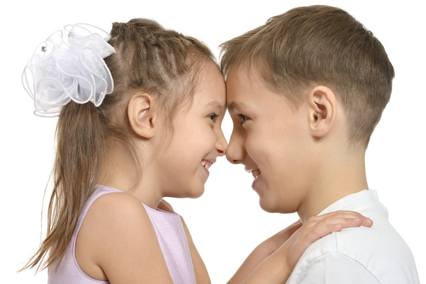 Cute little brother and sister - 写真・画像